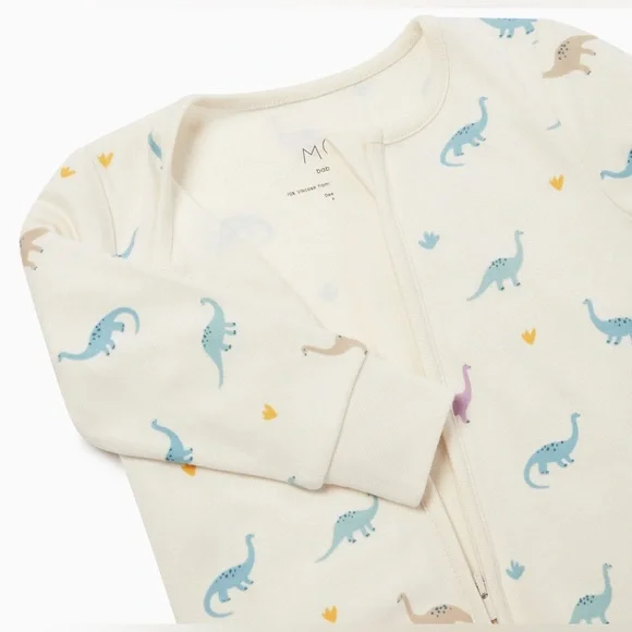 Dino Print Clever Zip Sleepsuit - Picture 2 of 10